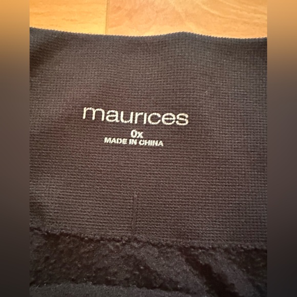 Maurices Fleece Black leggings 0X cable knit style decorative cuff warm cozy. - Picture 4 of 6